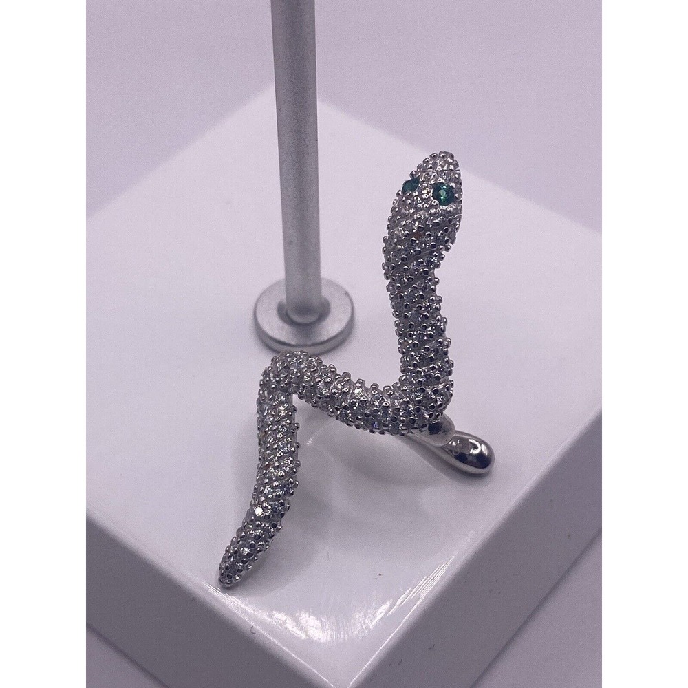 Snake CZ Ear Clip Sterling Silver Earring